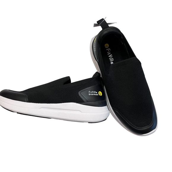 FitVille Women/Men Recovery Slip On Casual Comfort Shoes BriskWalk Black 8/6.5W - Picture 2 of 11